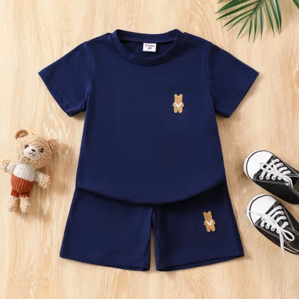 2pcs Kid Boy’s Casual Solid Color 1