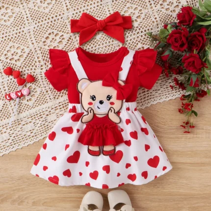 2pcs Baby Girl Valentine's Day